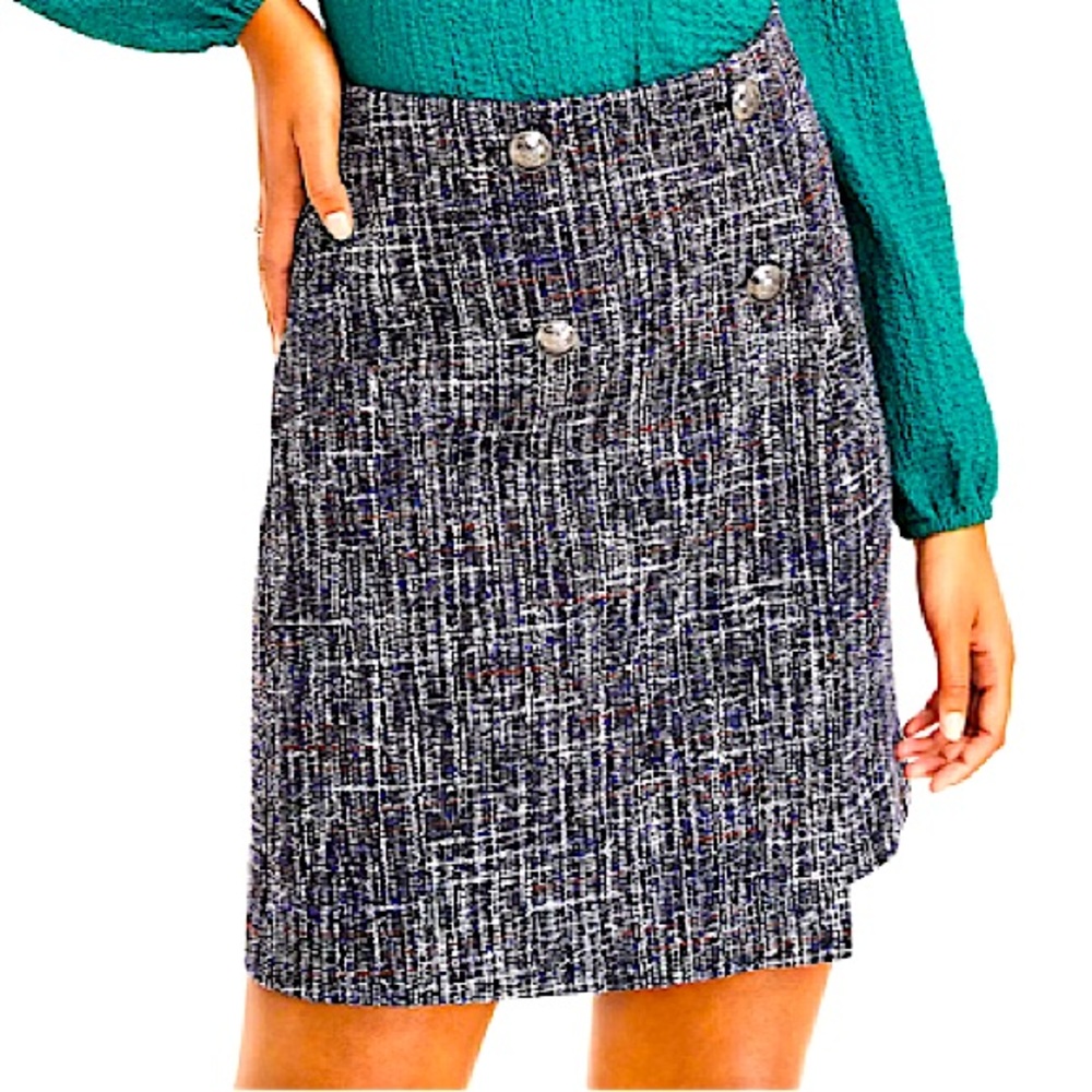 Ann Taylor Loft tweed wrap dress - size 6-8